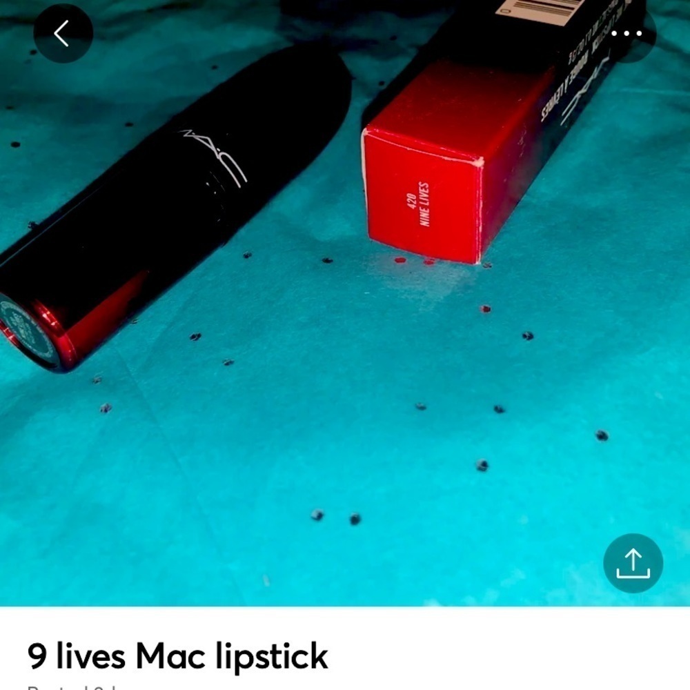 new in box Mac cosmetics lipstick 9lives red holiday new years makeup beauty